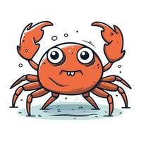 schattig tekenfilm krab karakter. vector illustratie geïsoleerd Aan wit achtergrond.