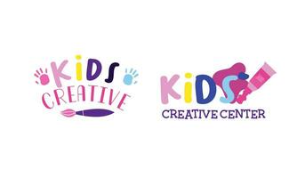 kinderen creatief en wetenschap klasse sjabloon promotionele logo vector