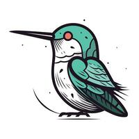 vector illustratie van een kolibrie Aan een wit achtergrond. hand- getrokken vogel.