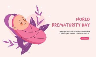 wereld prematuriteit dag horizontaal banier sjabloon vector