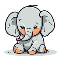 schattig tekenfilm olifant. vector illustratie geïsoleerd Aan een wit achtergrond.
