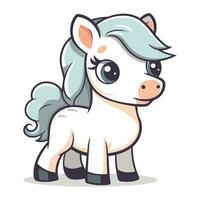 schattig tekenfilm pony. vector illustratie. geïsoleerd Aan wit achtergrond.