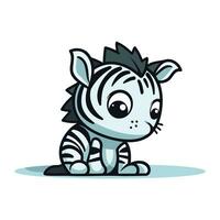 schattig tekenfilm zebra. vector illustratie geïsoleerd Aan wit achtergrond.