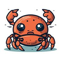 schattig tekenfilm krab. vector illustratie. geïsoleerd Aan wit achtergrond.