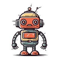 schattig tekenfilm robot. vector illustratie. geïsoleerd Aan wit achtergrond.