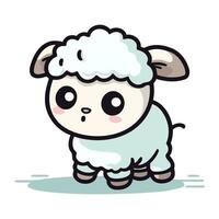 schattig schapen tekenfilm vector illustratie. schattig tekenfilm schapen karakter.