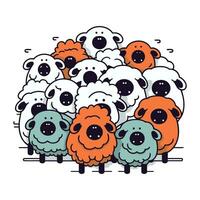 tekenfilm schapen. schattig tekenfilm dieren. vector illustratie.