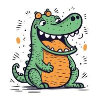 krokodil vector illustratie. schattig krokodil karakter.