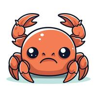 krab tekenfilm karakter. schattig krab mascotte. vector illustratie.