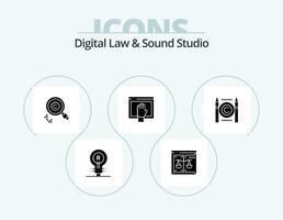 digitaal wet en geluid studio glyph icoon pak 5 icoon ontwerp. vrij. toegang. digitaal. eigendom. vind vector
