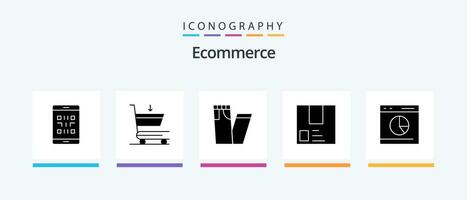 ecommerce glyph 5 icoon pak inclusief diagram. Verzending. mode. Product. e-commerce. creatief pictogrammen ontwerp vector