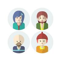 verzameling van schattig avatar ontwerpen met vlak ontwerp stijl vector