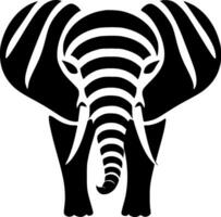 olifant - zwart en wit geïsoleerd icoon - vector illustratie