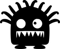 monster, minimalistische en gemakkelijk silhouet - vector illustratie