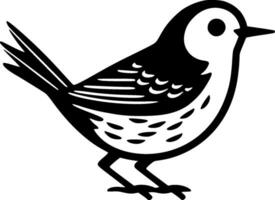 vogel - zwart en wit geïsoleerd icoon - vector illustratie