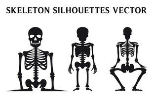 vrij skeletten vector voor halloween, skelet silhouetten geïsoleerd Aan een wit