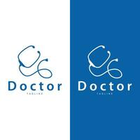 stethoscoop logo, Gezondheid dokter ontwerp gemakkelijk lijn vector symbool illustratie