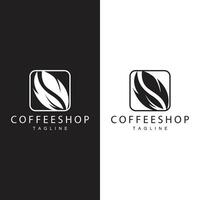 koffie winkel logo, zwart koffie Boon ontwerp vector drinken gemakkelijk symbool illustratie sjabloon