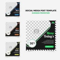 social media postpromotie met donkerbruine kleurstijl drie vector