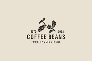 wijnoogst stijl koffie bonen logo vector icoon illustratie