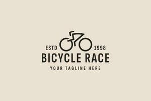 wijnoogst stijl fiets ras logo vector icoon illustratie