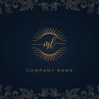 elegant luxe letter ml-logo. vector