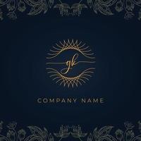 elegant luxe letter gk-logo. vector