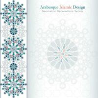 arabesk Islamitisch banier verzameling. reeks van arabesk patronen vector achtergronden. kleur abstract ornamenten. u kan gebruik het voor achtergronden, uitnodigingen, bedrijf kaarten, spandoeken, achtergronden