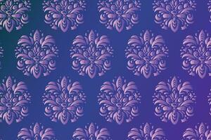 Purper en roze bloemen Aan een blauw achtergrond patroon vector