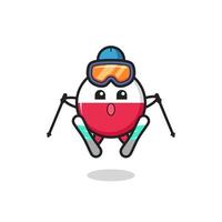 Polen vlag badge mascotte karakter als ski-speler vector