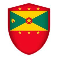 Grenada vlag in schild vorm geven aan. vector illustratie.