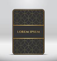 Elegant premium uiterlijk. Donkergrijze kaartvorm met gouden patroon. Vector illustratie.