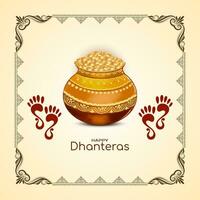 gelukkig dhanteras Hindoe cultureel Indisch festival achtergrond ontwerp vector