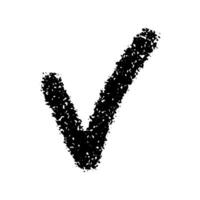 minimalistisch grafisch element geïsoleerd Aan wit achtergrond. zwart controleren Mark teken, bevestiging en goedkeuring, stemmen. vector