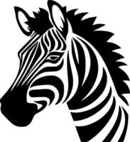 zebra - zwart en wit geïsoleerd icoon - vector illustratie