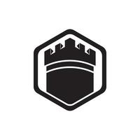 kasteel logo vector icoon illustratie ontwerp