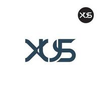 brief xus monogram logo ontwerp vector