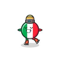 italië vlag cartoon als een schaatser die presteert vector