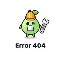 error 404 met de schattige guavemascotte vector
