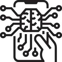 kunstmatig intelligentie- icoon symbool vector afbeelding. illustratie van de hersenen robot aan het leren menselijk slim algoritme ontwerp afbeelding.