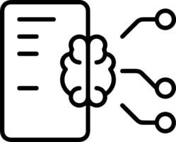 kunstmatig intelligentie- icoon symbool vector afbeelding. illustratie van de hersenen robot aan het leren menselijk slim algoritme ontwerp afbeelding.