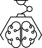 kunstmatig intelligentie- icoon symbool vector afbeelding. illustratie van de hersenen robot aan het leren menselijk slim algoritme ontwerp afbeelding.