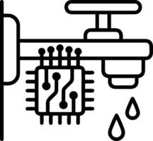 kunstmatig intelligentie- icoon symbool vector afbeelding. illustratie van de hersenen robot aan het leren menselijk slim algoritme ontwerp afbeelding.