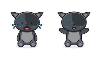 schattige kat huilen en lachen cartoon icoon illustratie vector