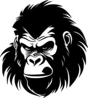 gorilla, zwart en wit vector illustratie