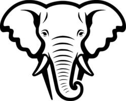 olifant, zwart en wit vector illustratie