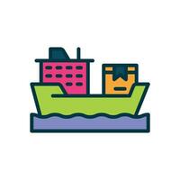 lading schip gevulde kleur icoon. vector icoon voor uw website, mobiel, presentatie, en logo ontwerp.