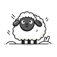 schattig schapen tekenfilm vector illustratie. schattig tekenfilm schapen.