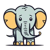 schattig tekenfilm olifant. vector illustratie geïsoleerd Aan een wit achtergrond.