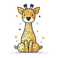 schattig tekenfilm giraffe. vector illustratie in een vlak stijl.